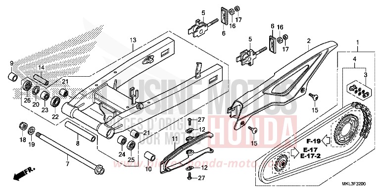 SCHWINGE von NC750X "Meca" GLINT WAVE BLUE METALLIC (B197) von 2020